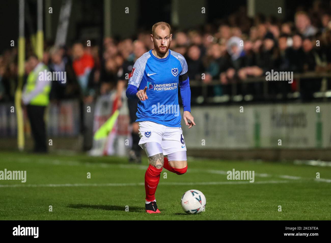 Connor Ogilvie #6 de Portsmouth en action pendant la coupe Emirates First Round Match Hereford FC vs Portsmouth à Edgar Street, Hereford, Royaume-Uni, 4th novembre 2022 (photo de Gareth Evans/News Images) Banque D'Images