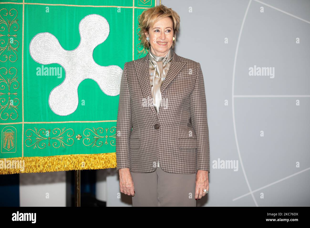 Vice-président et évaluateur pour le bien-être social Letizia Moratti assiste à la conférence de presse pour présenter le nouveau gouvernement régional en Lombardie au Palazzo Lombardia on 09 janvier 2020 à Milan, Italie. (Photo par Alessandro Bremec/NurPhoto) Banque D'Images