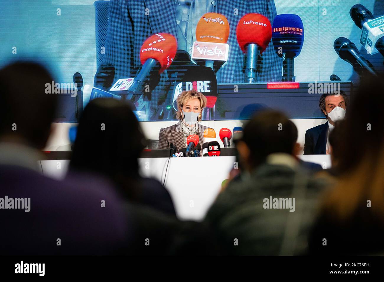 Vice-président et évaluateur pour le bien-être social Letizia Moratti assiste à la conférence de presse pour présenter le nouveau gouvernement régional en Lombardie au Palazzo Lombardia on 09 janvier 2020 à Milan, Italie. (Photo par Alessandro Bremec/NurPhoto) Banque D'Images