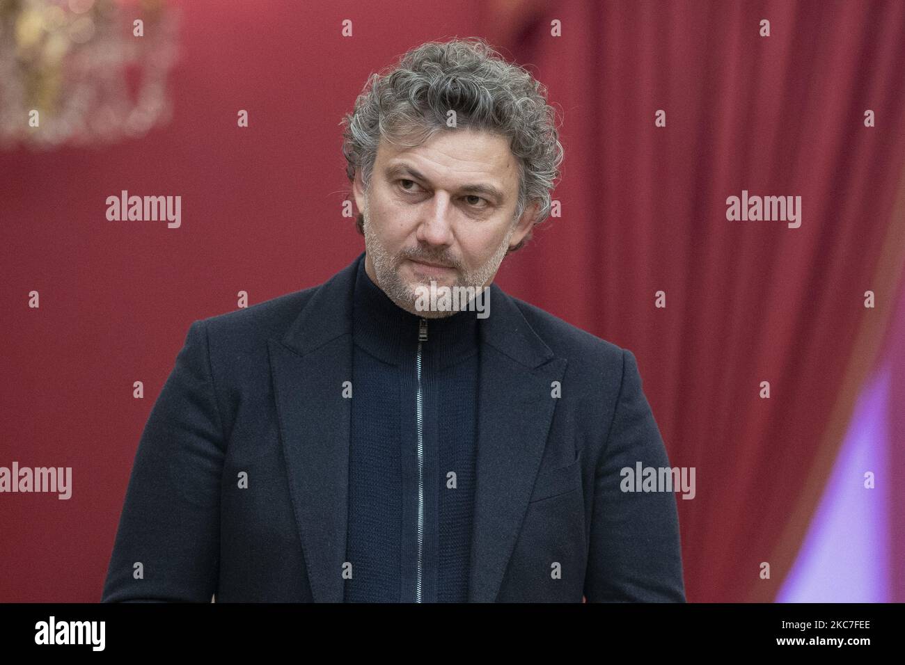 Allemand Jonas Kaufmann pose au Teatro Real de Madrid, sur 14 janvier 2021.Spain (photo d'Oscar Gonzalez/NurPhoto) Banque D'Images