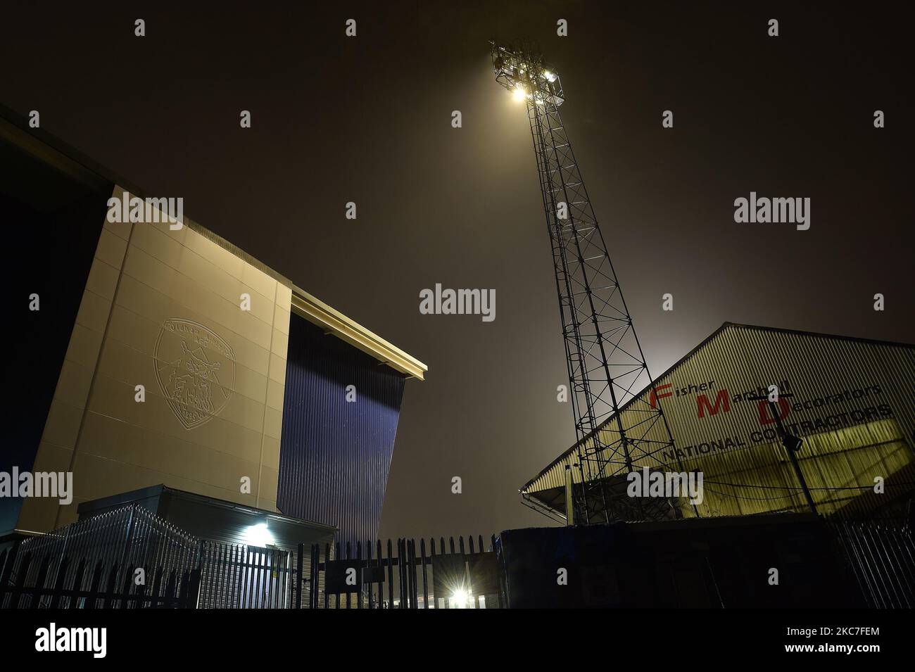 Vue générale du parc Boundary avant le match de la Sky Bet League 2 entre Oldham Athletic et Mansfield Town à Boundary Park, Oldham, le mercredi 13th janvier 2021. (Photo d'Eddie Garvey/MI News/NurPhoto) Banque D'Images