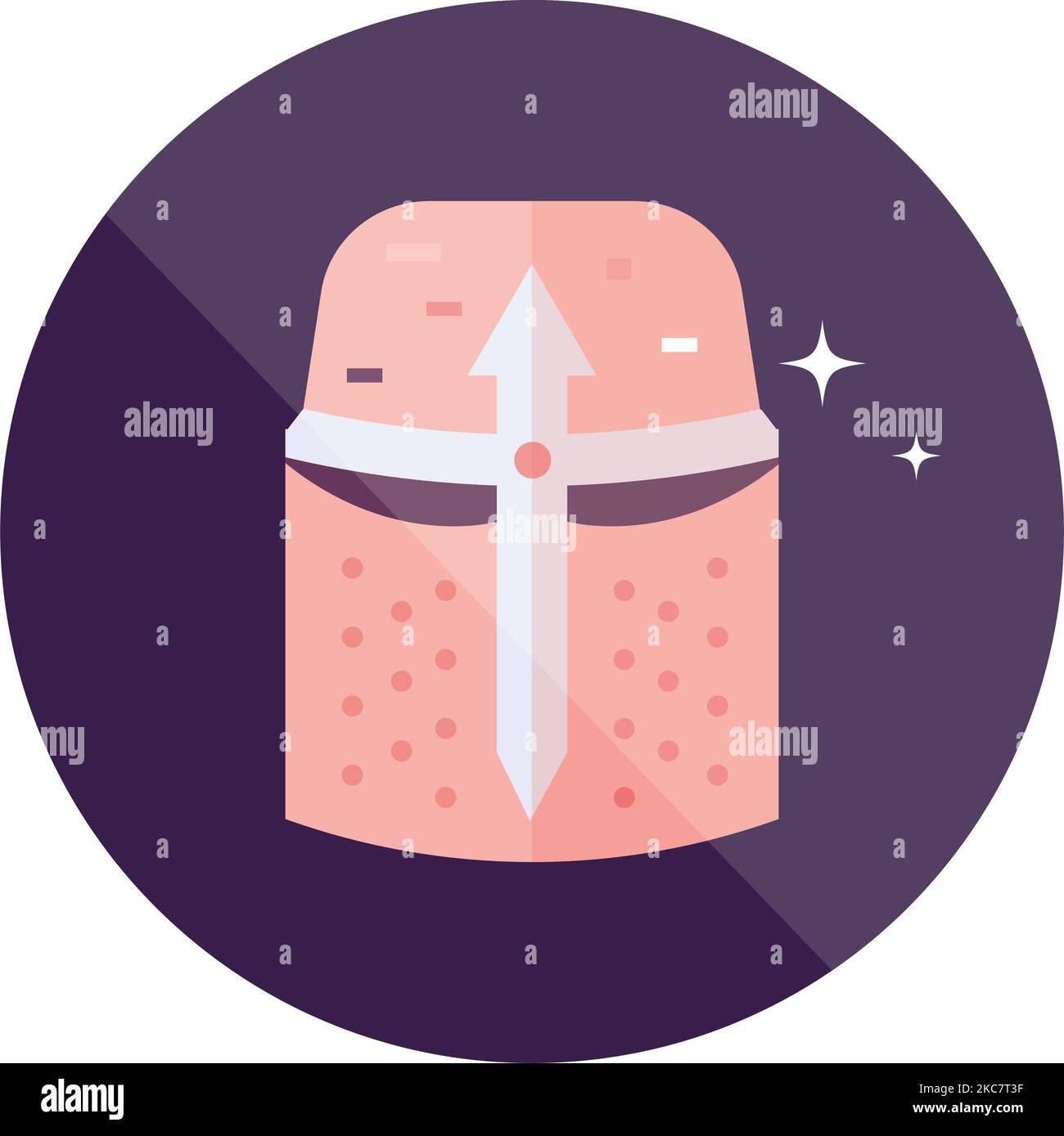 Casque à chevalier médiéval isolé, icône Vector Illustration de Vecteur