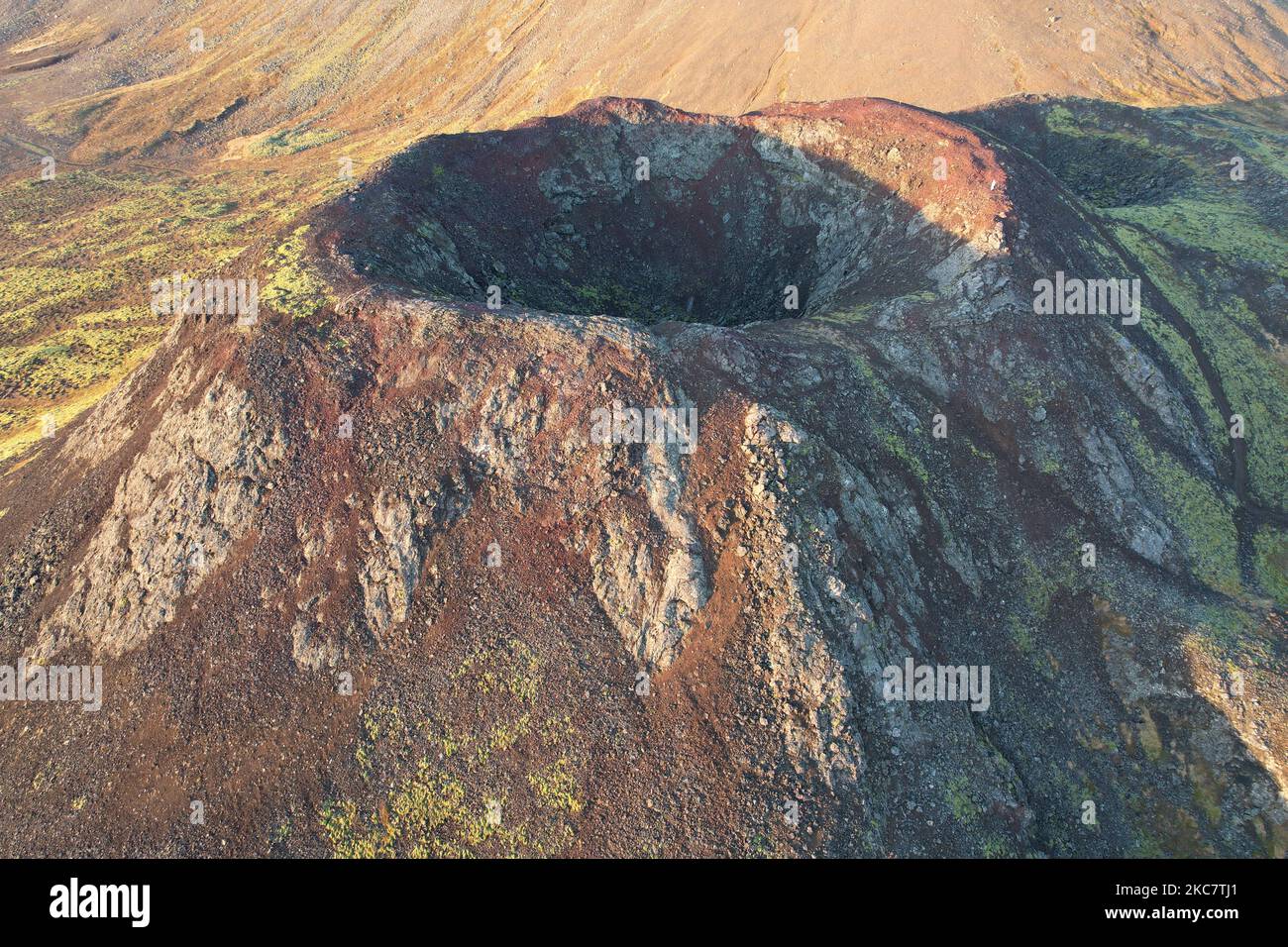 Cratère Stora Eldborg, péninsule de Reykjanes, Islande Banque D'Images