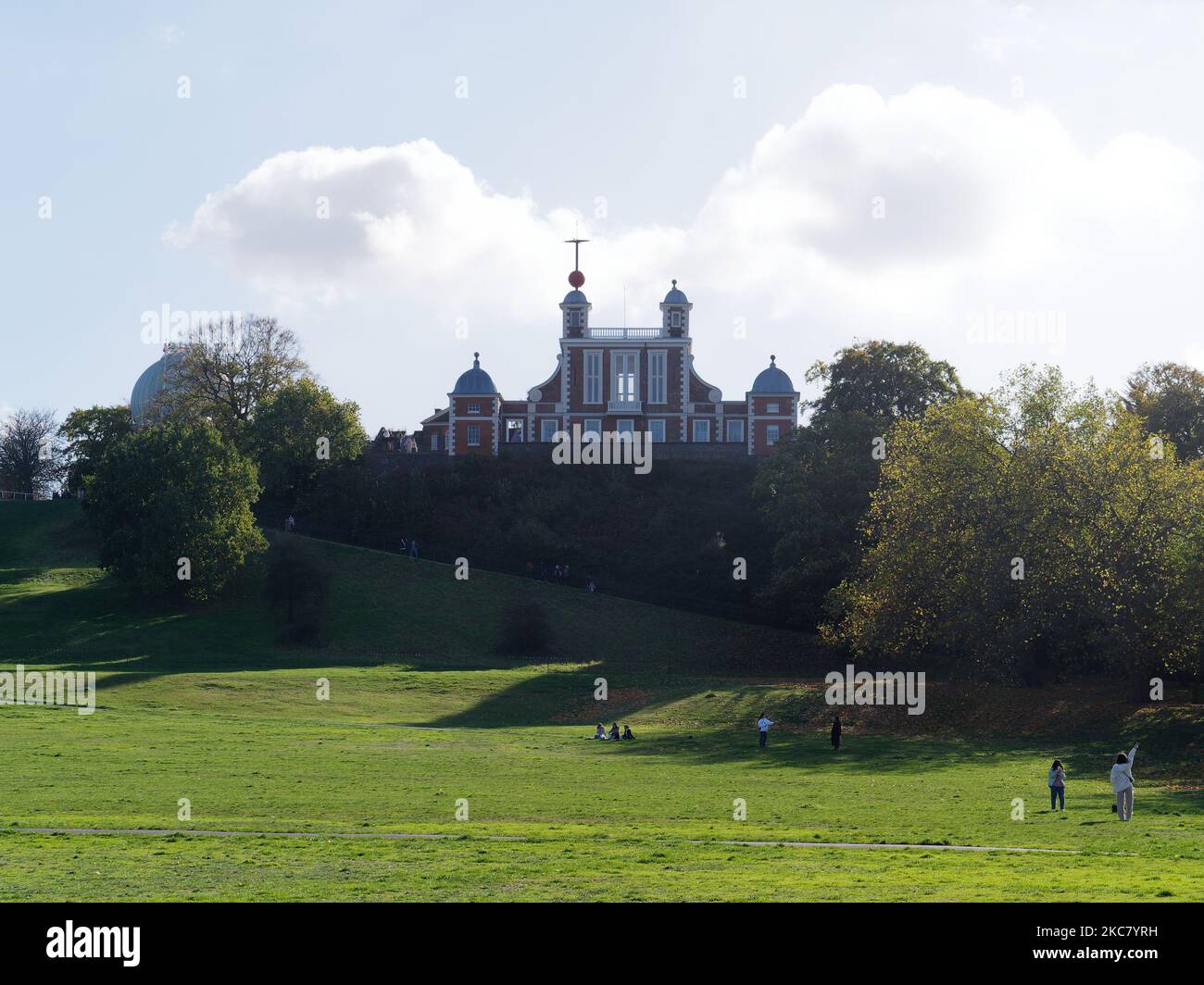 Greenwich Park en direction de l'Observatoire royal de Greenwich Londres Banque D'Images