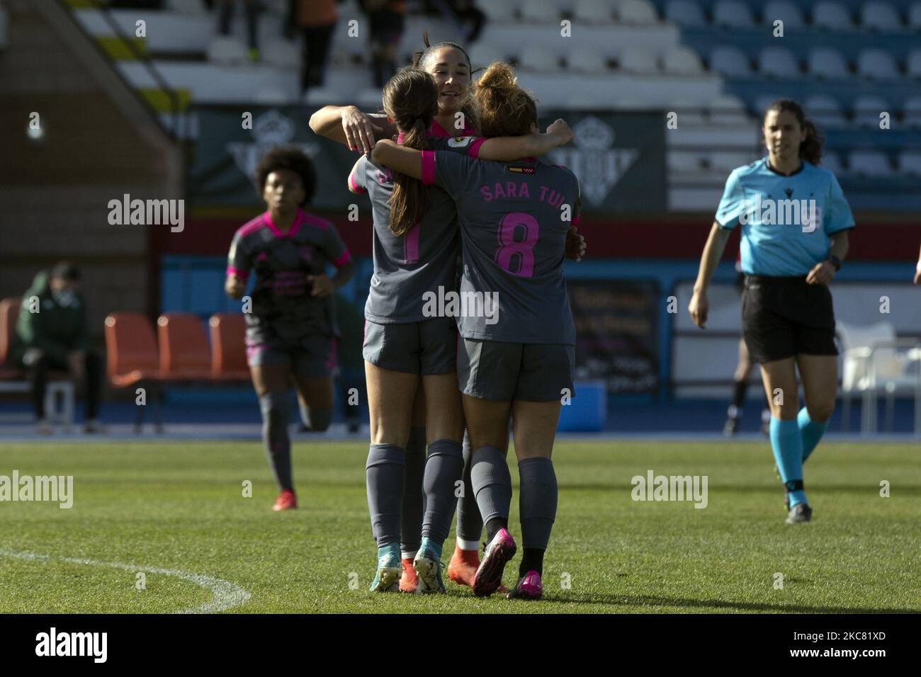 Laura Dominguez de Madrid CFF fêtez un but lors du match Primera Iberdrola entre Real Betis et Madrid CFF à Ciudad Deportiva Luis del sol à Séville, Espagne. (Photo par DAX Images/NurPhoto) Banque D'Images