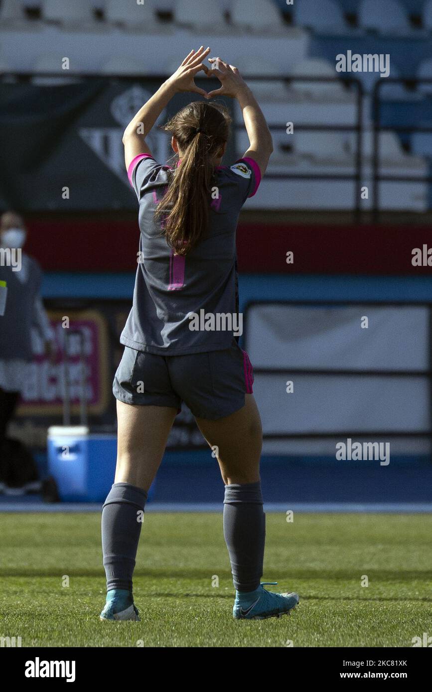 Laura Dominguez de Madrid CFF fêtez un but lors du match Primera Iberdrola entre Real Betis et Madrid CFF à Ciudad Deportiva Luis del sol à Séville, Espagne. (Photo par DAX Images/NurPhoto) Banque D'Images
