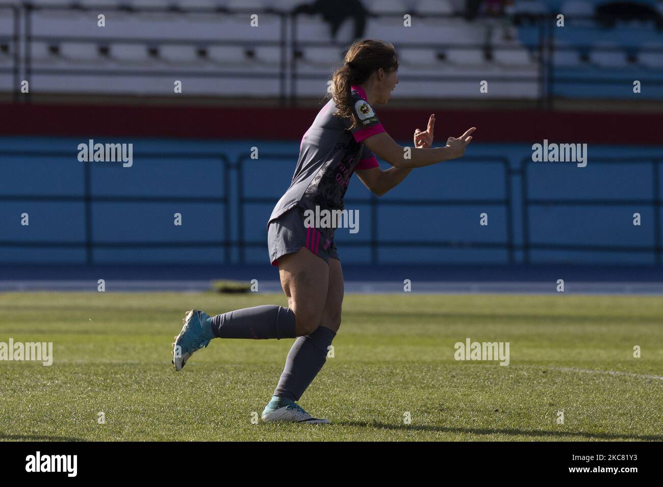 Laura Dominguez de Madrid CFF fêtez un but lors du match Primera Iberdrola entre Real Betis et Madrid CFF à Ciudad Deportiva Luis del sol à Séville, Espagne. (Photo par DAX Images/NurPhoto) Banque D'Images