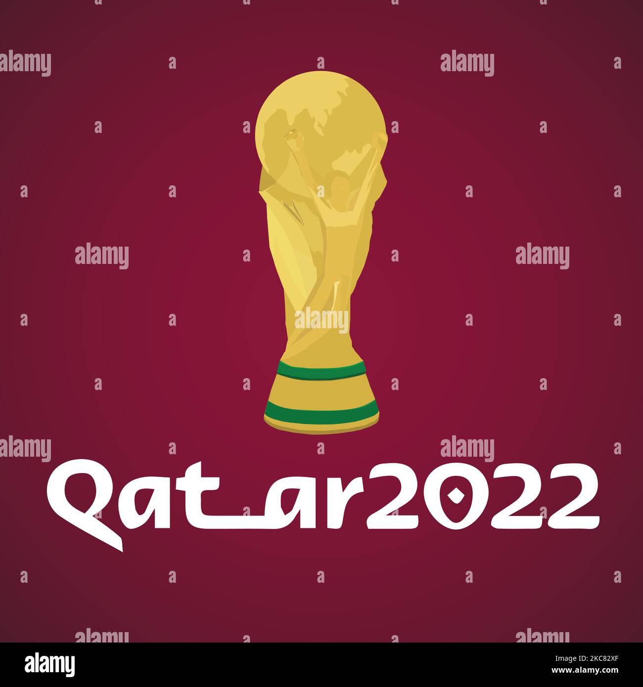 Coupe du monde de la FIFA 2022 au Qatar Vector. Arrière-plan en couleur Qatar. Illustration de Vecteur