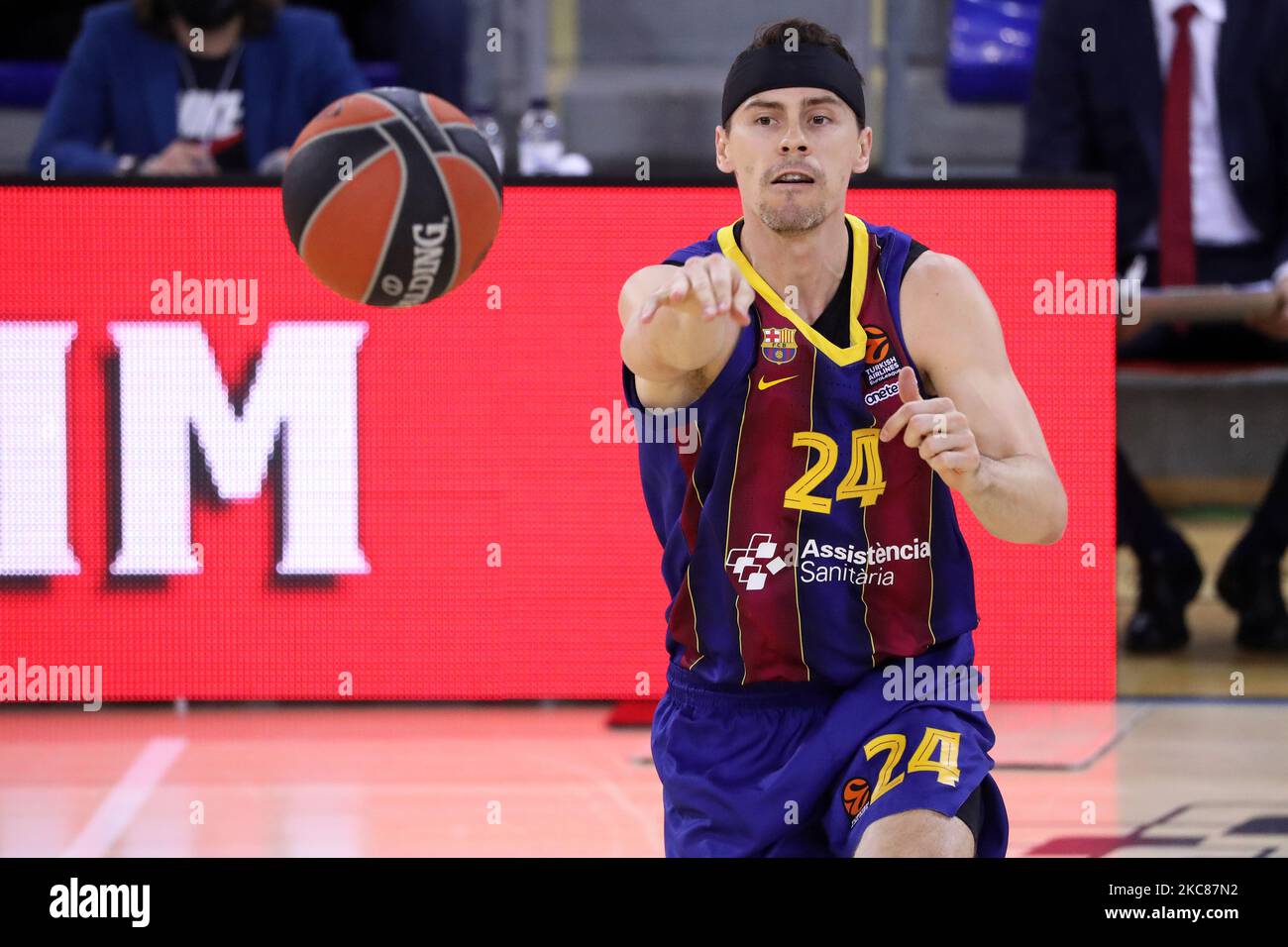 Kyle Kuric pendant le match entre le FC Barcelone et BC Zenit Saint Petersbourg, correspondant à la semaine 22 de l'Euroligue, joué au Palau Blaugrana, le 26th janvier 2021, à Barcelone, Espagne. -- (photo par Urbanandsport/NurPhoto) Banque D'Images