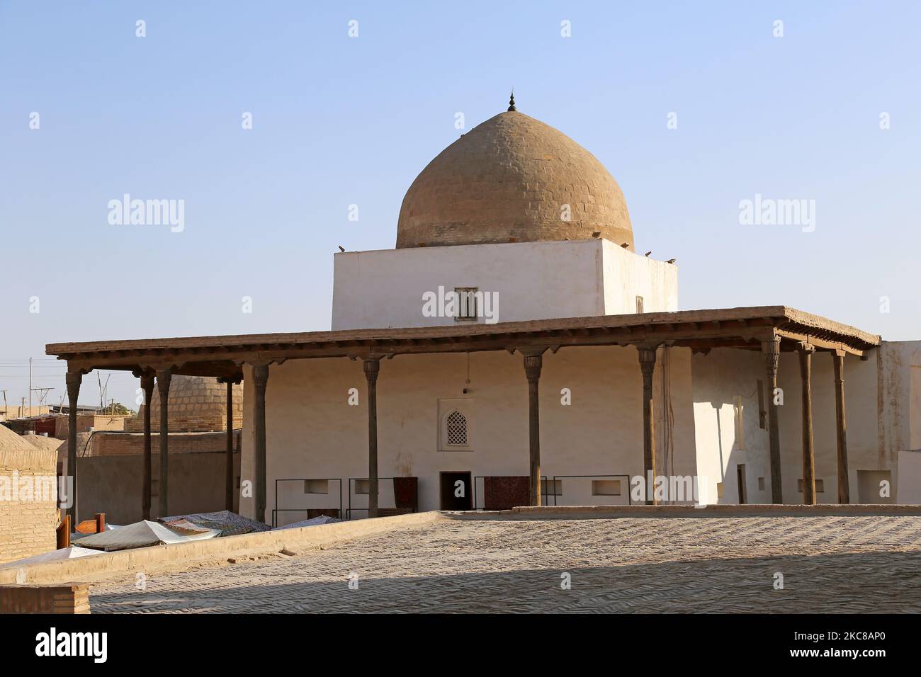 Mosquée AK, rue Polvon Kori, Ichan Kala (forteresse intérieure), Khiva, province de Khorezm, Ouzbékistan, Asie centrale Banque D'Images