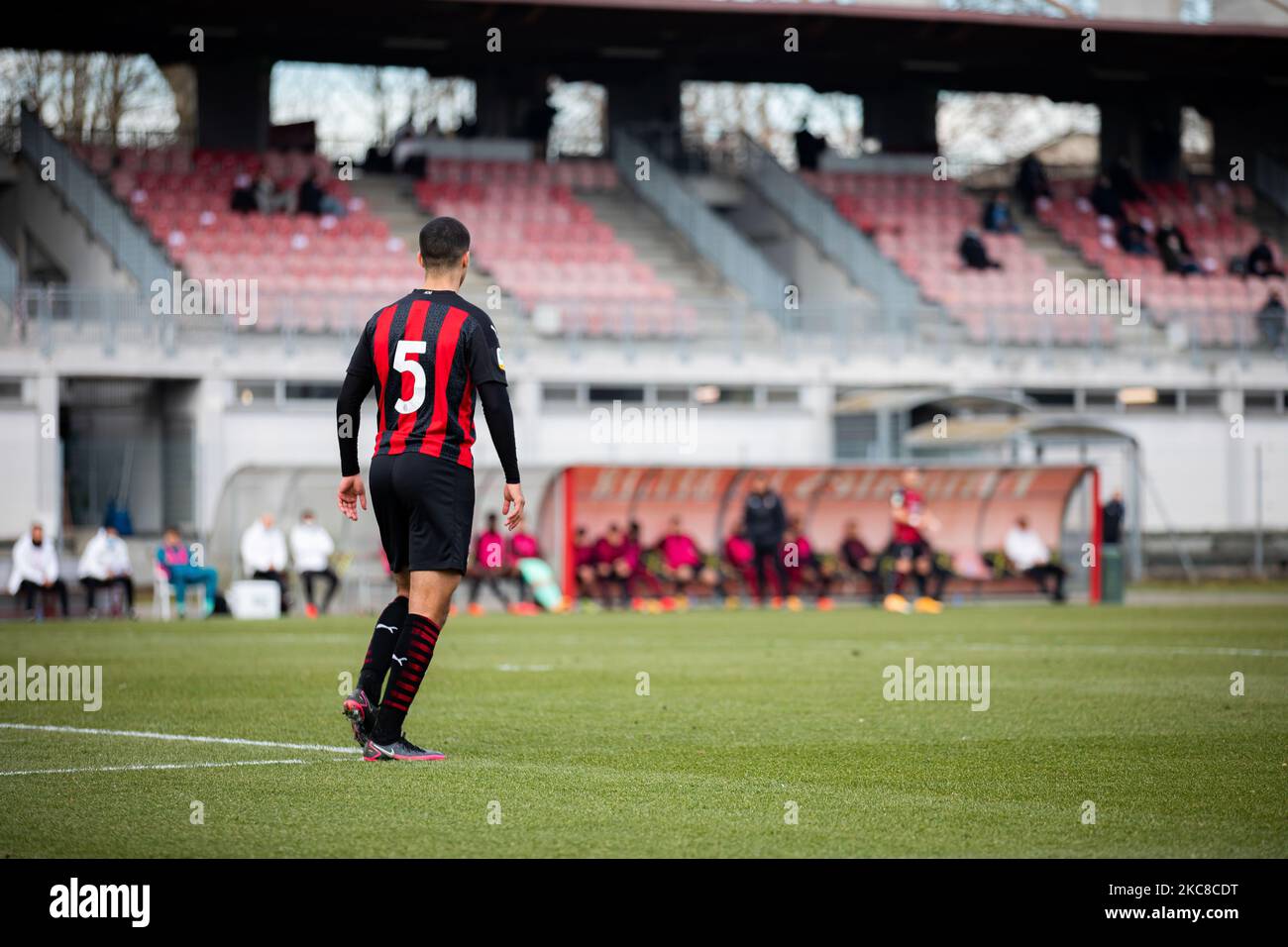 Riad Tahar de l'AC Milan pendant le match Primavera 1 TIM entre l'AC Milan U19 et le SPAL U19 au Centro Sportivo Vismara sur 30 janvier 2021 à Milan, Italie (photo d'Alessandro Bremec/NurPhoto) Banque D'Images