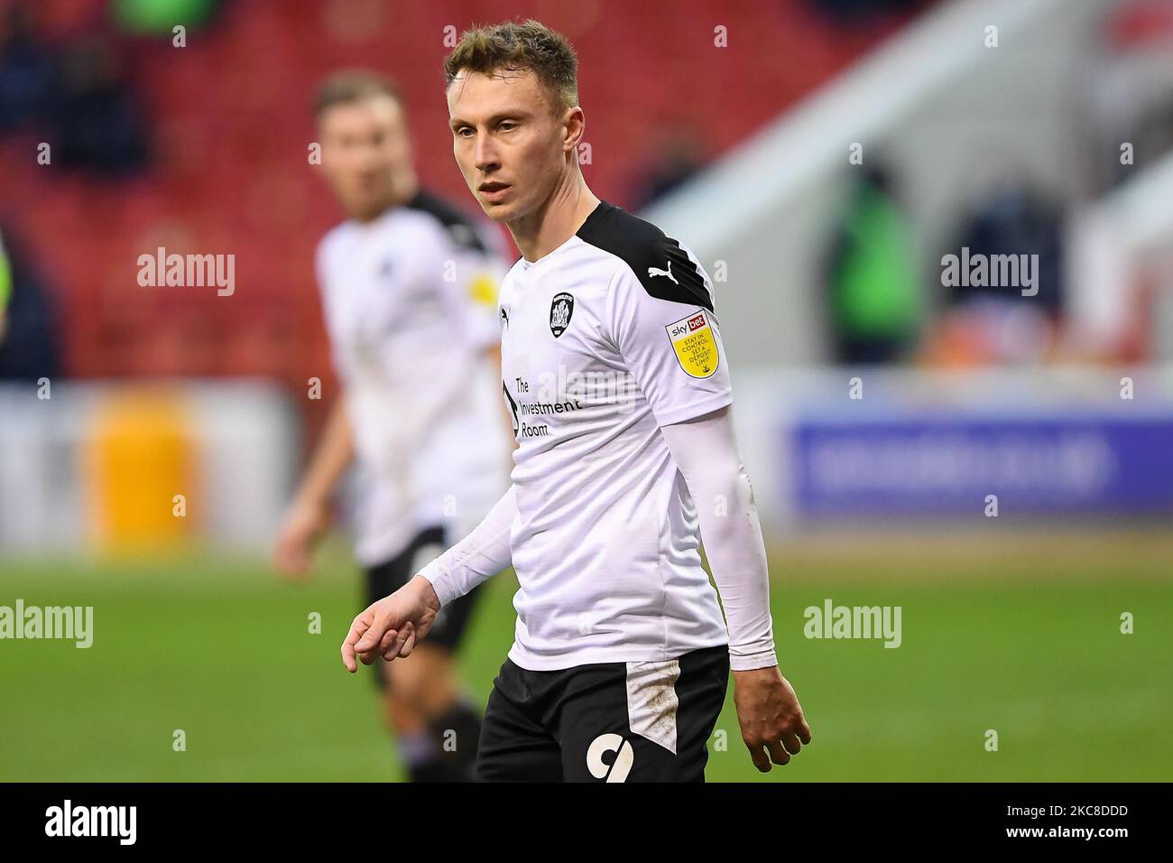 Cauley Woodrow de Barnsley lors du match de championnat Sky Bet entre Nottingham Forest et Barnsley au City Ground, Nottingham, Angleterre, le 30th janvier 2021. (Photo de Jon Hobley/MI News/NurPhoto) Banque D'Images