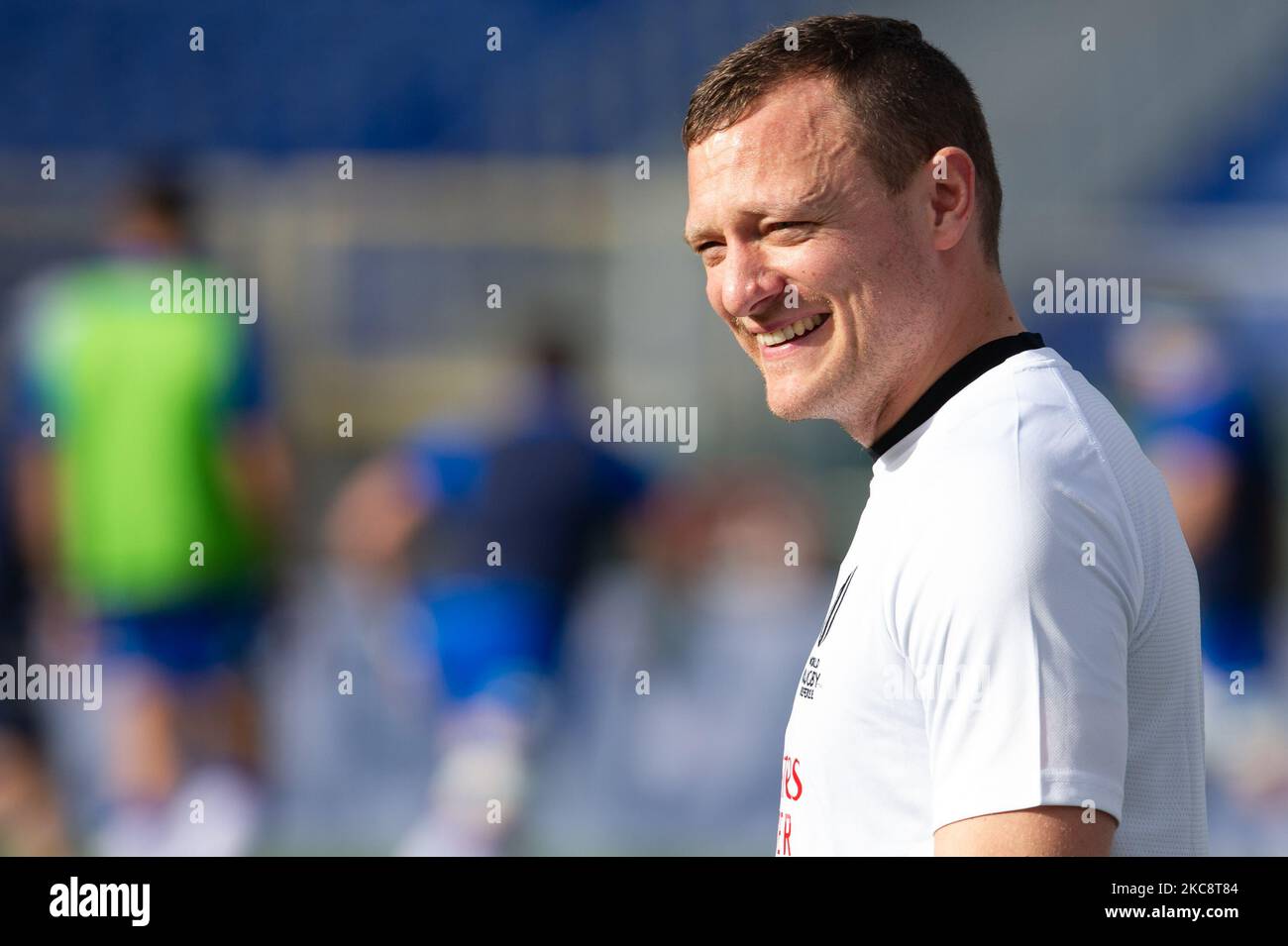 L'arbitre anglais Matthew Carley avant le championnat de rugby Guinness six Nations 2021 entre l'Italie et la France au stade Olimpic (Stadio Olimpico) à Rome, Italie, sur 6 février 2021. Le match se joue derrière des portes fermées à cause de Covid19 pandemy. (Photo par Lorenzo Di Cola/NurPhoto) Banque D'Images