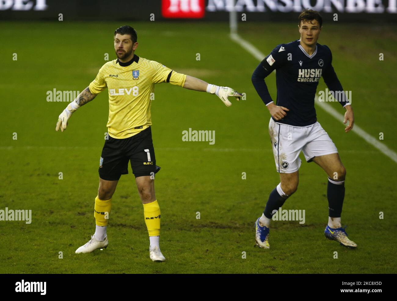 Mercredi de Sheffield Keiren Westwood pendant le championnat Sky Bet entre Millwall et Sheffield mercredi au Den Stadium, Londres, le 06th février 2021 (photo par action Foto Sport/NurPhoto) Banque D'Images