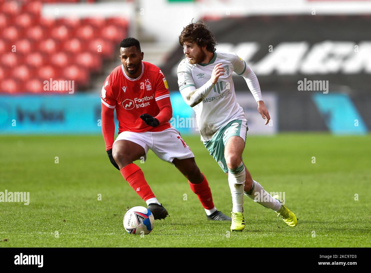 Ben Pearson de l'AFC Bournemouth en action lors du match de championnat Sky Bet entre Nottingham Forest et Bournemouth au City Ground, Nottingham, le samedi 13th février 2021. (Photo de Jon Hobley/MI News/NurPhoto) Banque D'Images