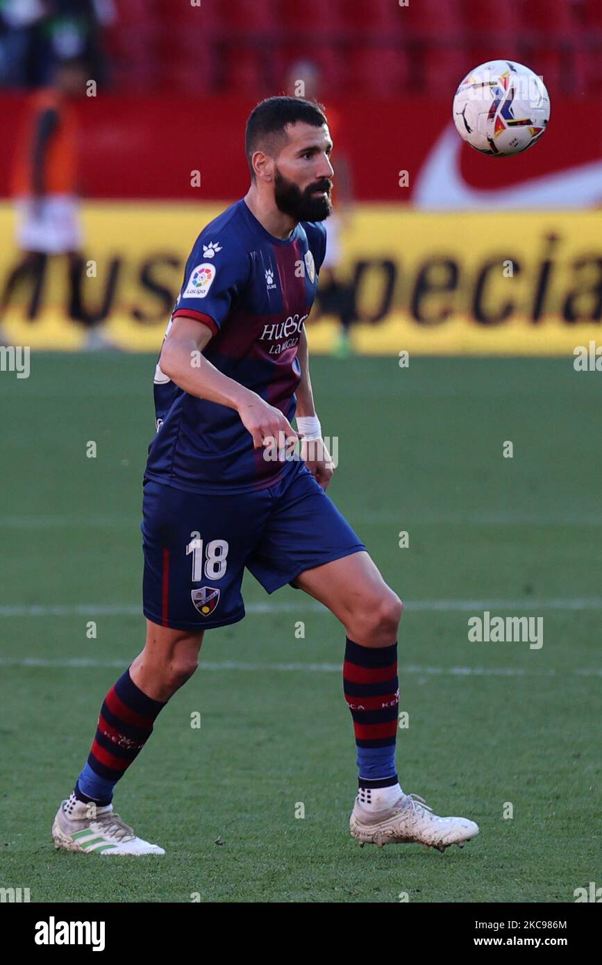 Dimitrios Siovas de SD Huesca pendant le match de la Liga entre Sevilla FC et SD Huesca à Estadio Sanchez Pizjuan à Séville, Espagne. (Photo de Jose Luis Contreras/DAX Images/NurPhoto) Banque D'Images