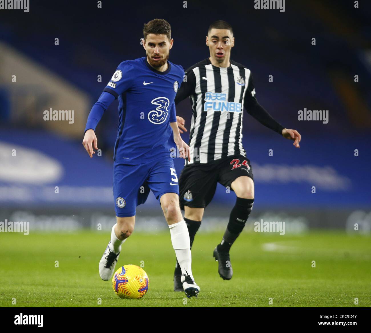 Jorginho de Chelsea pendant la première place entre Chelsea et Newcastle United au stade Stamford Bridge, Londres, Royaume-Uni, le 15th février 2021 (photo par action Foto Sport/NurPhoto) Banque D'Images