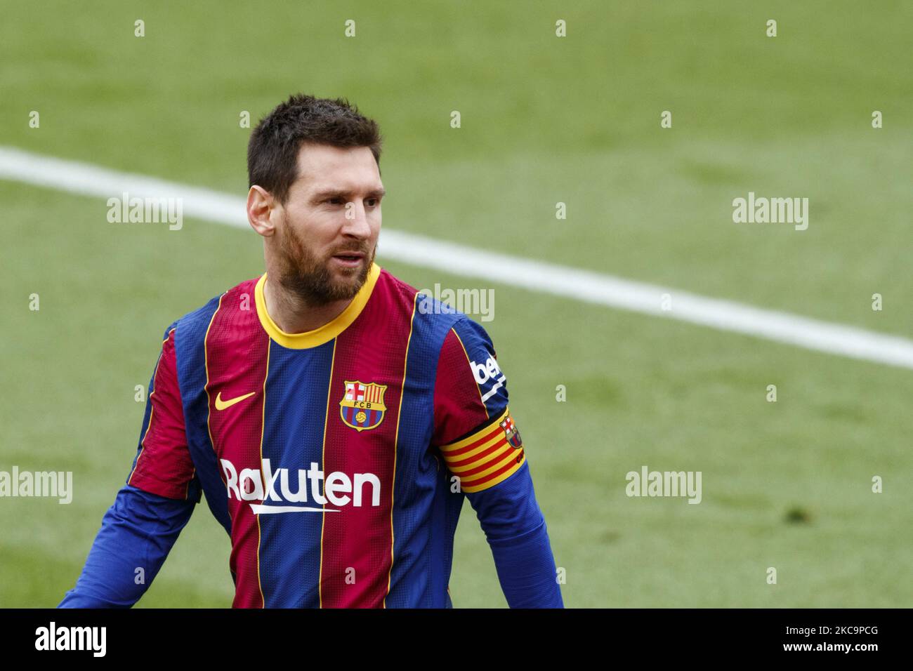 10 Léo Messi du FC Barcelone pendant le match espagnol de la Liga entre le FC Barcelone et Cadix CF sur 21 février de 2021, Barcelone, Espagne. (Photo par Xavier Bonilla/NurPhoto) Banque D'Images