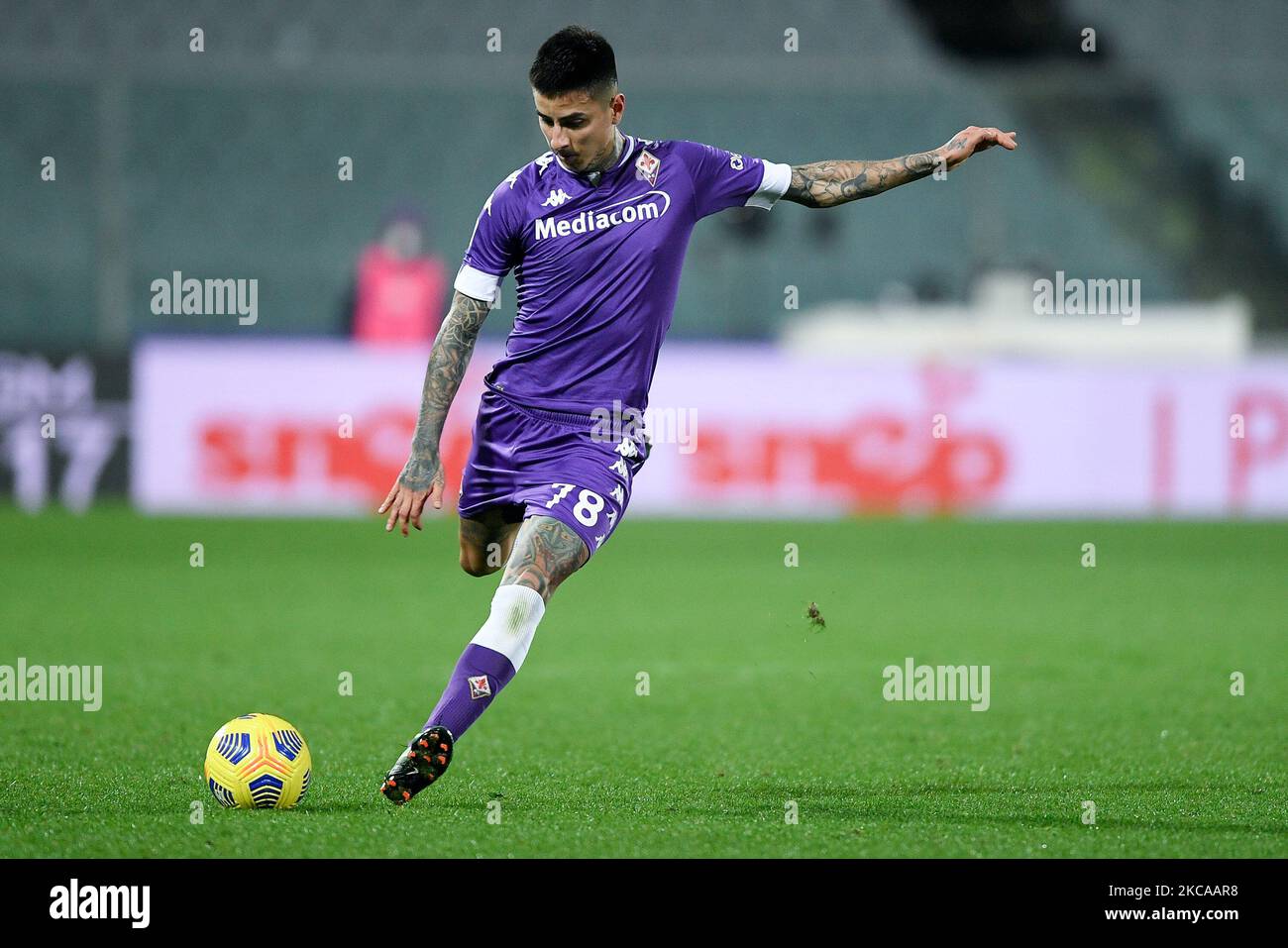 Erick Pulgar d'ACF Fiorentina pendant la série Un match entre ACF Fiorentina et COMME Roma au Stadio Artemio Franchi, Florence, Italie le 3 mars 2021. (Photo de Giuseppe Maffia/NurPhoto) Banque D'Images