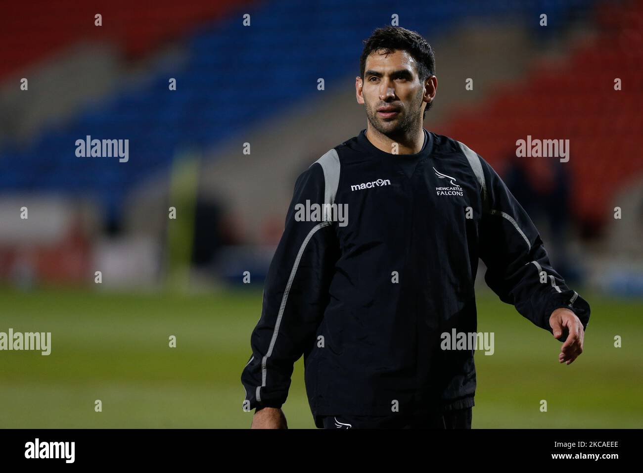 Matias Orlando de Newcastle Falcons avant le match de Premiership Gallagher entre sale Sharks et Newcastle Falcons au stade AJ Bell, Eccles, le vendredi 5th mars 2021. (Photo de Chris Lishman/MI News/NurPhoto) Banque D'Images