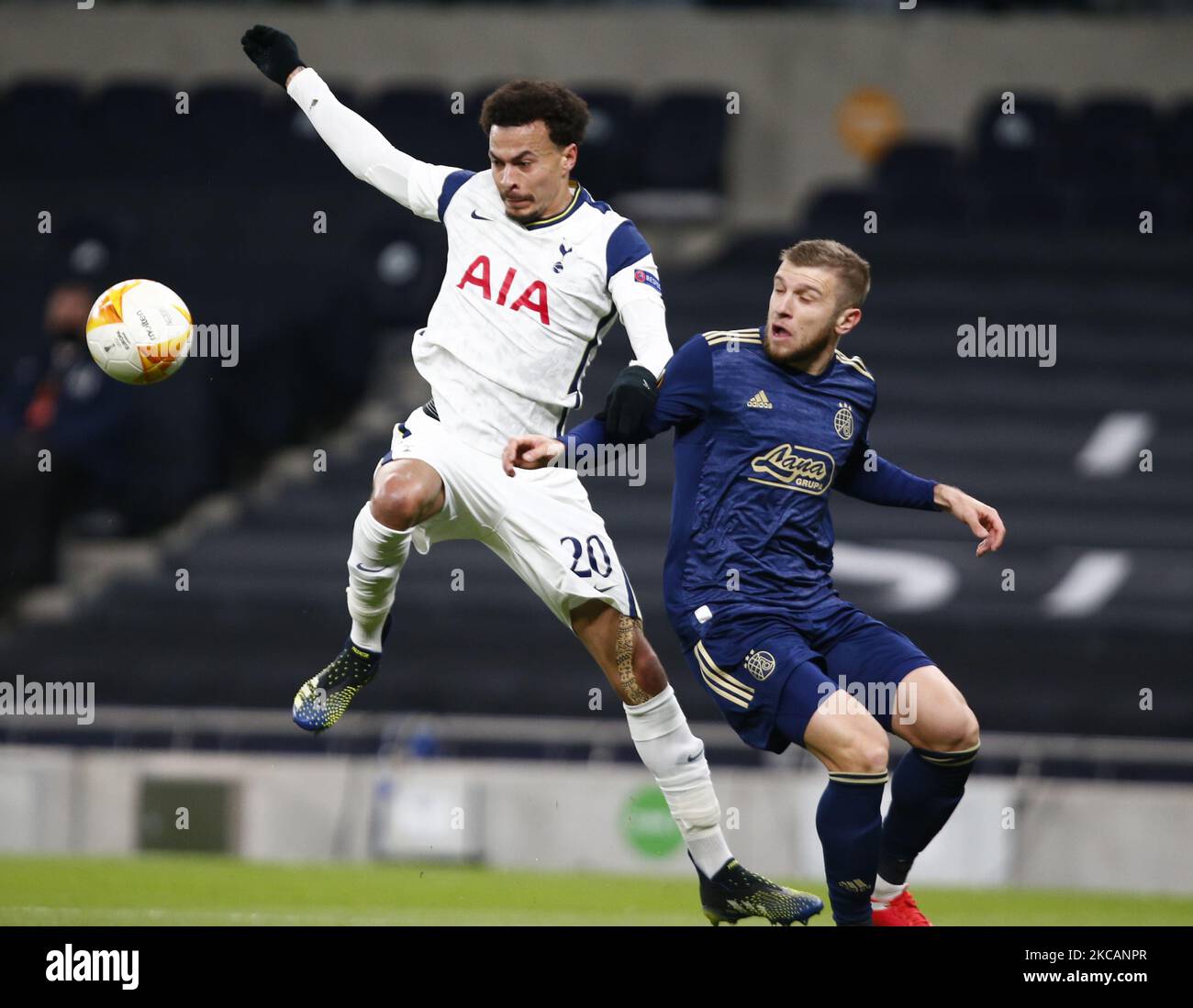 Tottenham Hotspurl's DELE Alli lors de l'Europa League Round de 16 entre Tottenham Hotspur et GNK Dinamo Zagreb au Tottenham Hotspur Stadium , Londres, Royaume-Uni le 11th mars 2021 (photo par action Foto Sport/NurPhoto) Banque D'Images