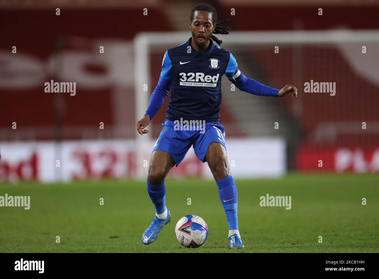 Daniel Johnson de Preston North End lors du match de championnat Sky Bet entre Middlesbrough et Preston North End au stade Riverside, à Middlesbrough, le mardi 16th mars 2021. (Photo de Mark Fletcher/MI News/NurPhoto) Banque D'Images