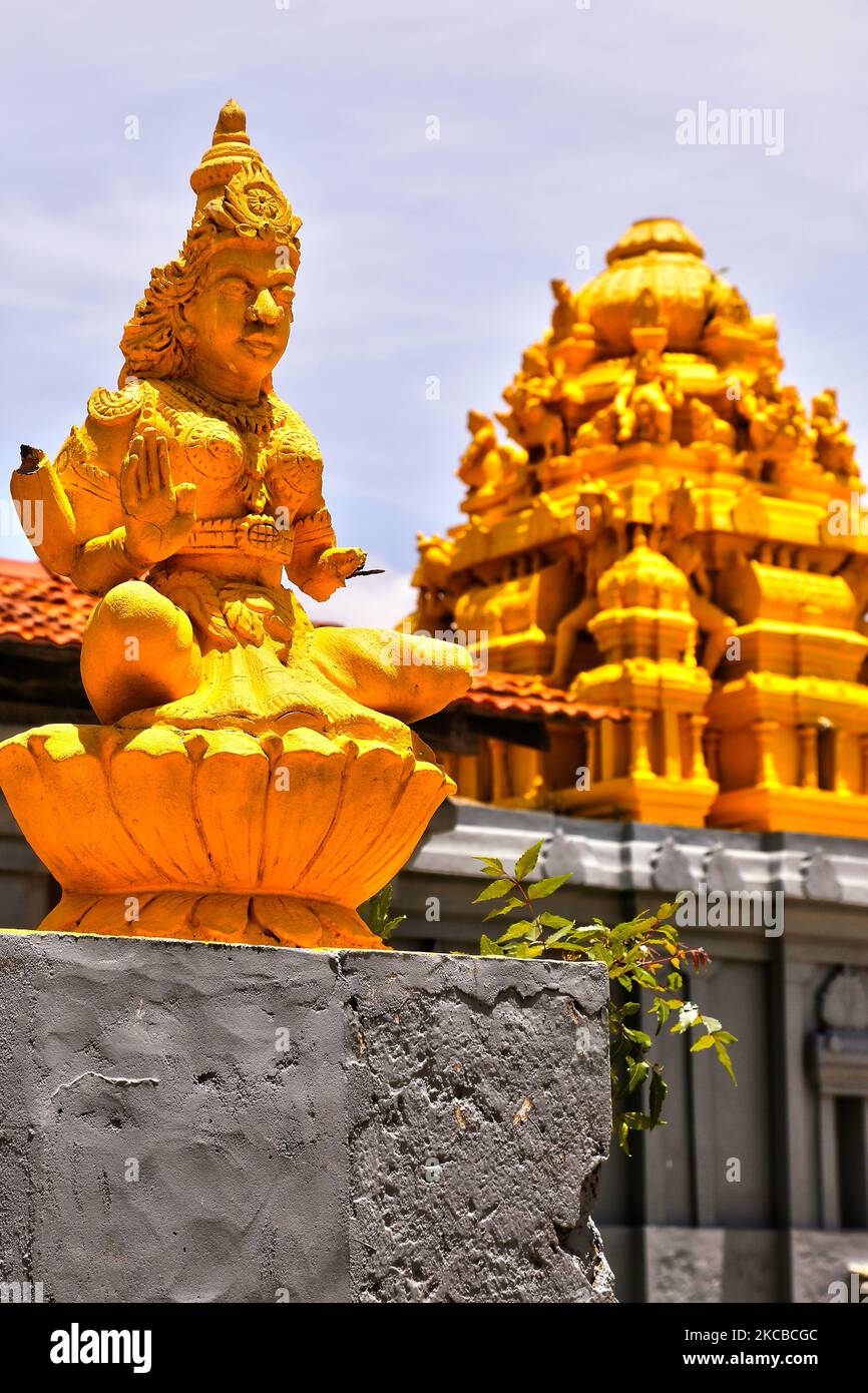 Des figures de divinités hindoues ornent le temple Keerimalai Kassi Wisvanathar à Keerimalai, Jaffna, Sri Lanka. (Photo de Creative Touch Imaging Ltd./NurPhoto) Banque D'Images