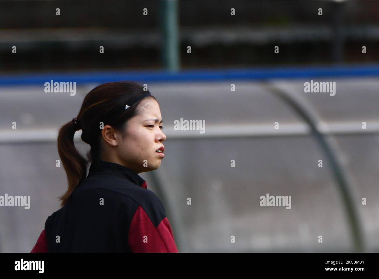 Yui Hasegawa de l'AC Milan en action pendant la série des femmes Un match entre le FC Internazionale et l'AC Milan au centre de développement de la jeunesse de Suning à la mémoire de Giacinto Facchetti sur 28 mars 2021 à Milan, Italie. (Photo par Mairo Cinquetti/NurPhoto) Banque D'Images