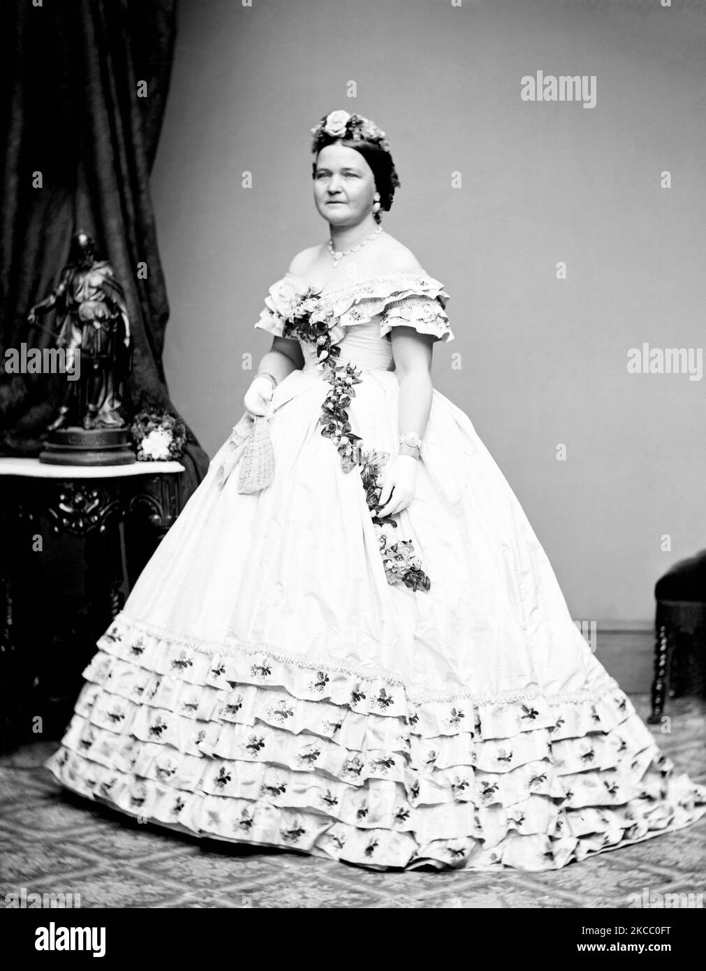 Portrait debout de Mary Todd Lincoln. Banque D'Images