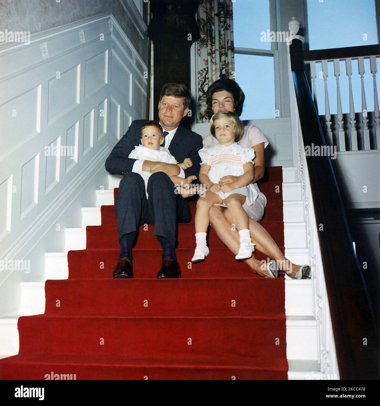 Le président John F. Kennedy et sa famille. Banque D'Images
