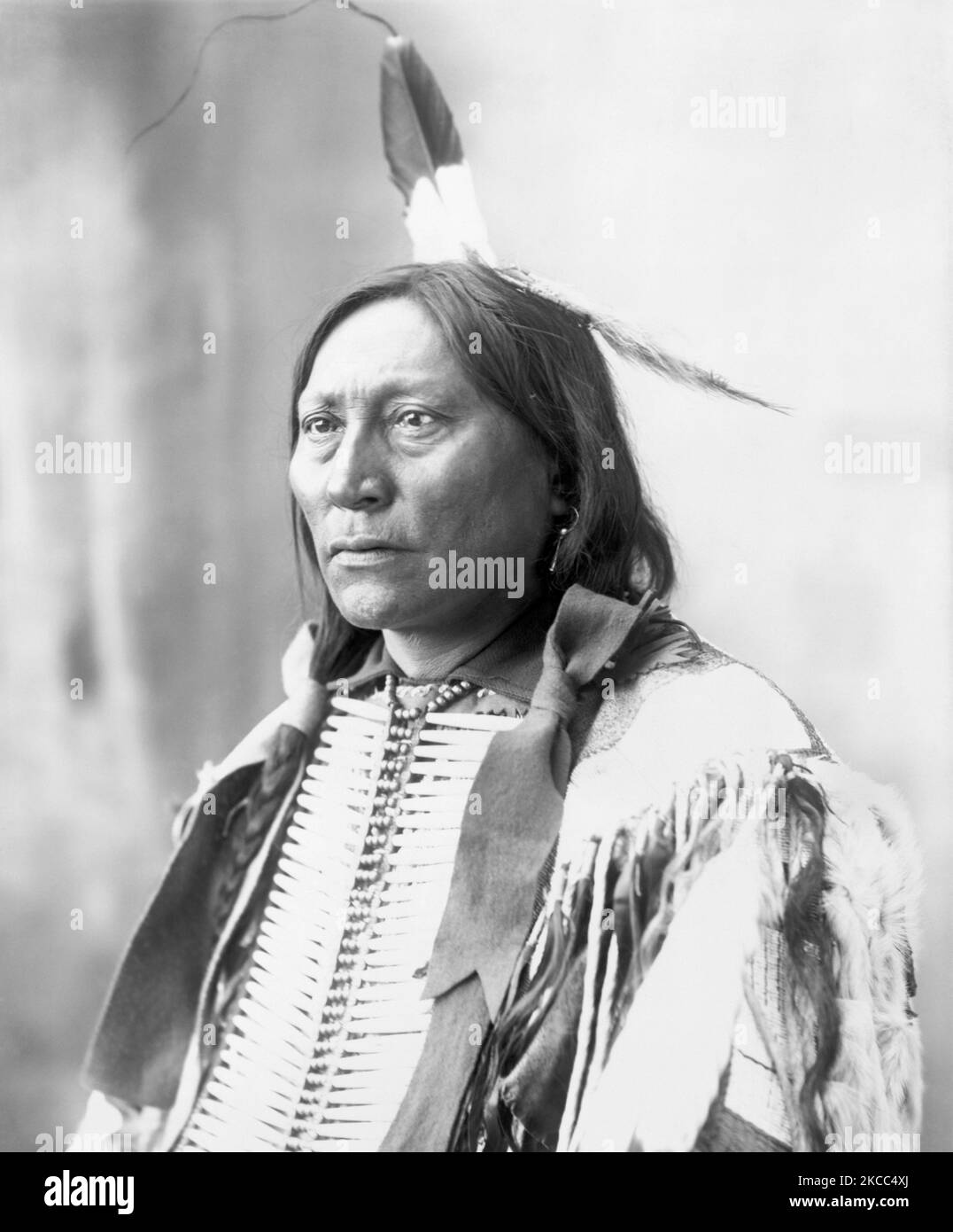 Portrait du chef Hollow Horn Bear, un chef Brule Lakota. Banque D'Images