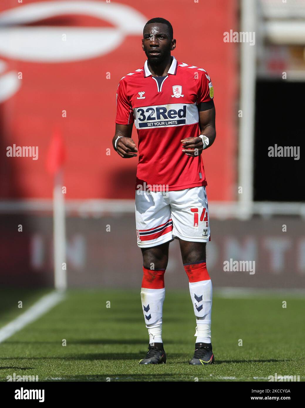 Yannick Bolasie de Middlesbrough lors du match de championnat Sky Bet entre Middlesbrough et Queens Park Rangers au stade Riverside, à Middlesbrough, en Angleterre, le 17th avril 2021. (Photo de Mark Fletcher/MI News/NurPhoto) Banque D'Images