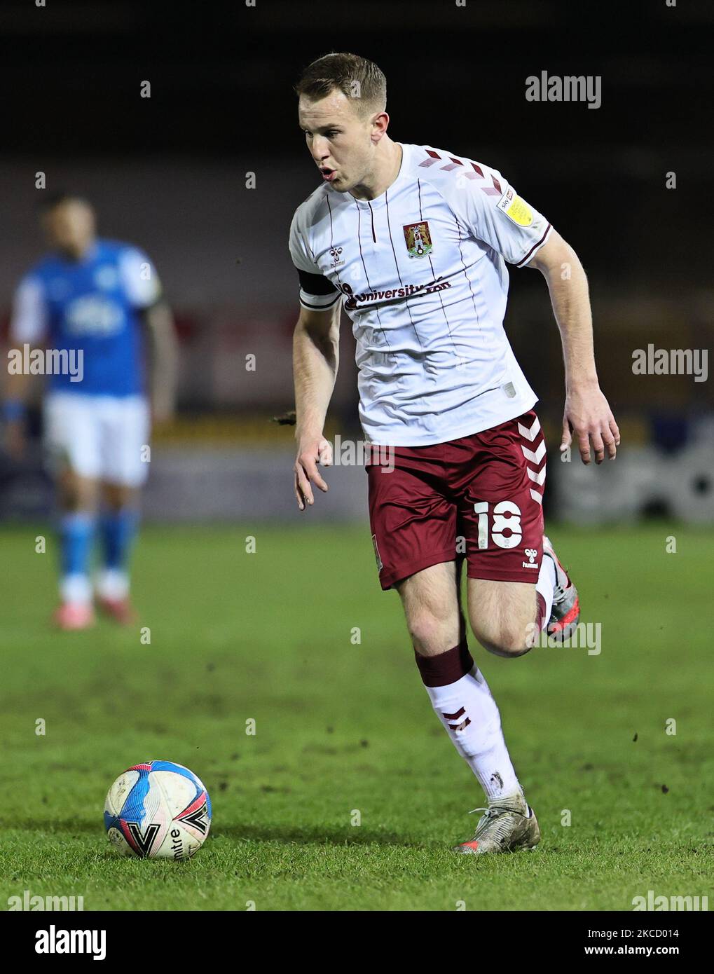 Bryn Morris de Northampton Town en action pendant le match de la Sky Bet League 1 entre Peterborough et Northampton Town au Weston Homes Stadium, Peterborough, Angleterre, le 16th avril 2021. (Photo par James HolooakMI News/NurPhoto) Banque D'Images