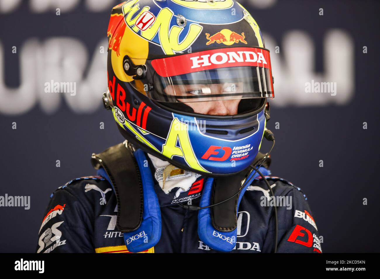 Ayumu Iwasa du Japon du Grand Prix Hitech, portrait pendant le premier jour des essais de Formule 3 au circuit de Barcelone - Catalunya sur 21 avril 2021 à Montmelo, Espagne. (Photo par Xavier Bonilla/NurPhoto) Banque D'Images