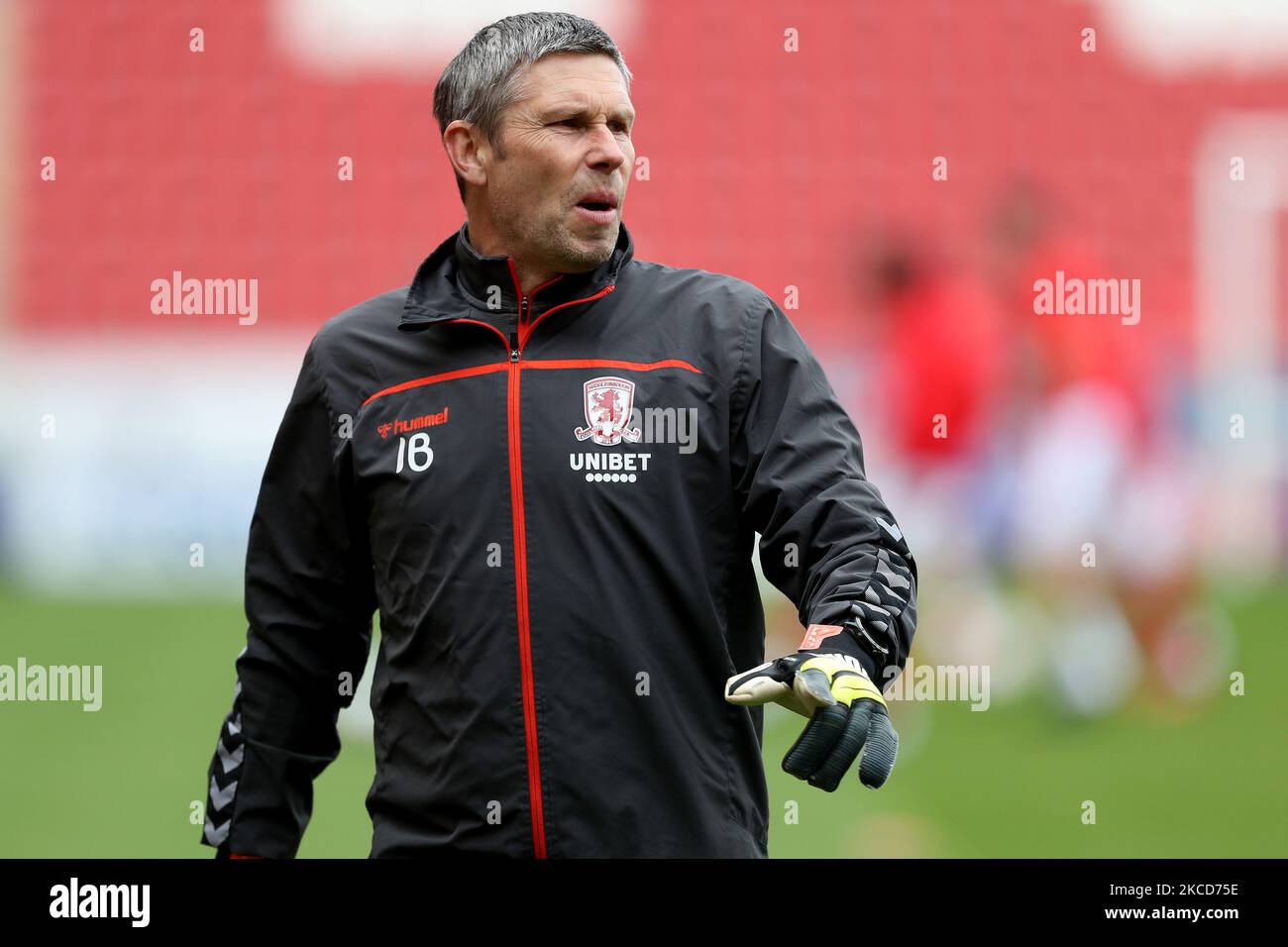 Ian Bennett, entraîneur de gardien de but de Middlesbrough, lors du match de championnat Sky Bet entre Rotherham United et Middlesbrough au stade de New York, à Rotherham, le mercredi 21st avril 2021. (Photo de Mark Fletcher/MI News/NurPhoto) Banque D'Images