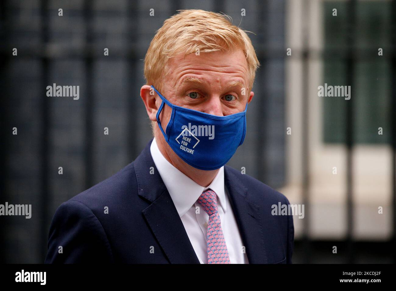 Oliver Dowden, secrétaire d'État au numérique, à la Culture, aux médias et au Sport, député conservateur de Hertsmere, quitte le 10 Downing Street à Londres, en Angleterre, à 28 avril 2021. (Photo de David Cliff/NurPhoto) Banque D'Images