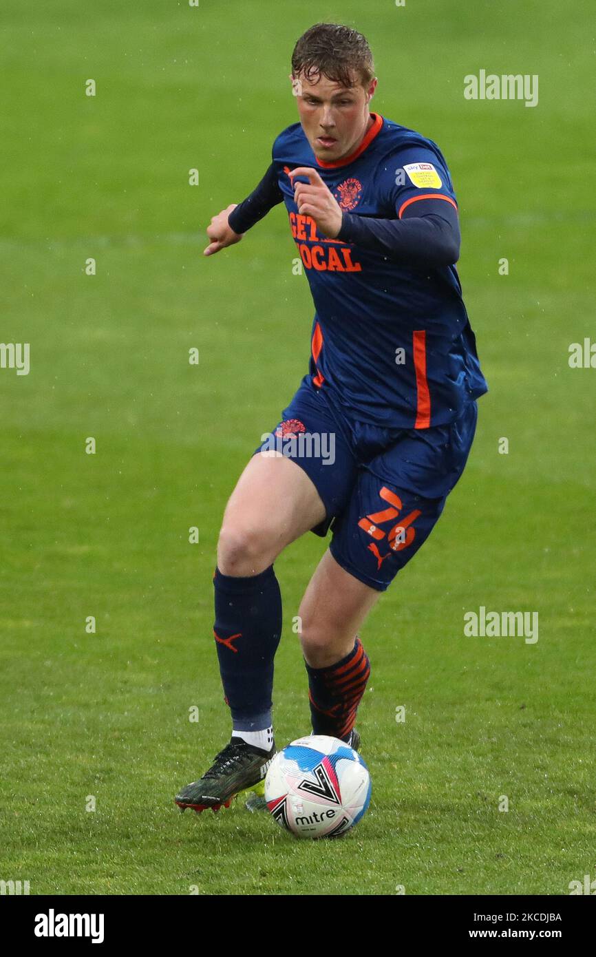 Daniel Ballard de Blackpool lors du match Sky Bet League 1 entre Sunderland et Blackpool au stade de Light, Sunderland, Angleterre, le 27th avril 2021. (Photo de Mark Fletcher/MI News/NurPhoto) Banque D'Images