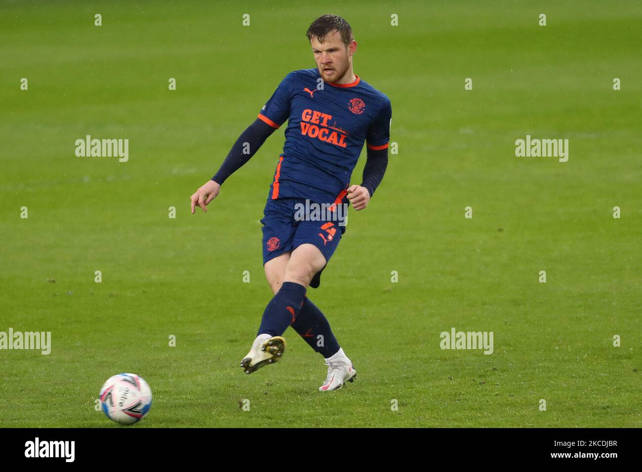 Jordan Thorniley de Blackpool lors du match Sky Bet League 1 entre Sunderland et Blackpool au stade de Light, Sunderland, Angleterre, le 27th avril 2021. (Photo de Mark Fletcher/MI News/NurPhoto) Banque D'Images