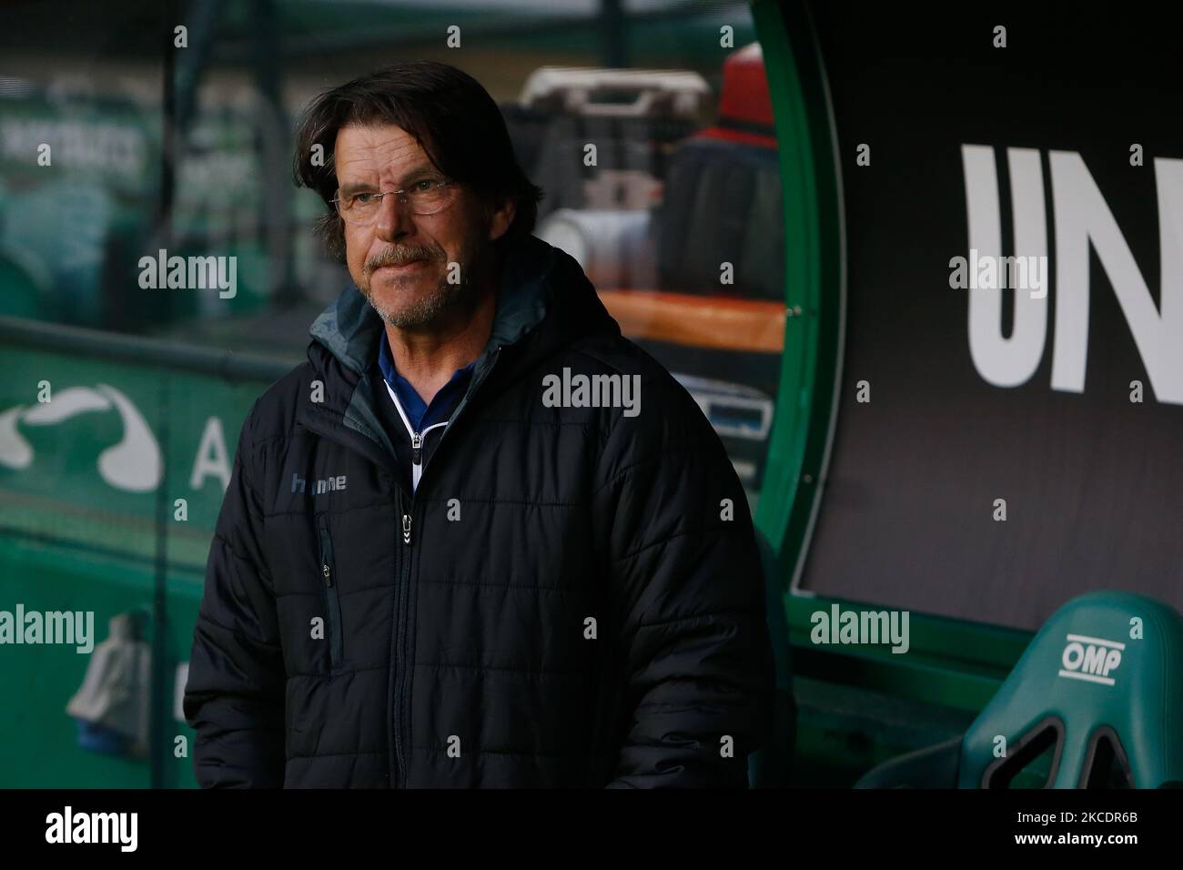 Manuel Machado de CD Nacional pendant le match de Liga nos entre le Sporting CP et le CD Nacional à Estádio José Alvalade sur 1 mai 2021 à Lisbonne, Portugal. (Photo de Valter Gouveia/NurPhoto) Banque D'Images