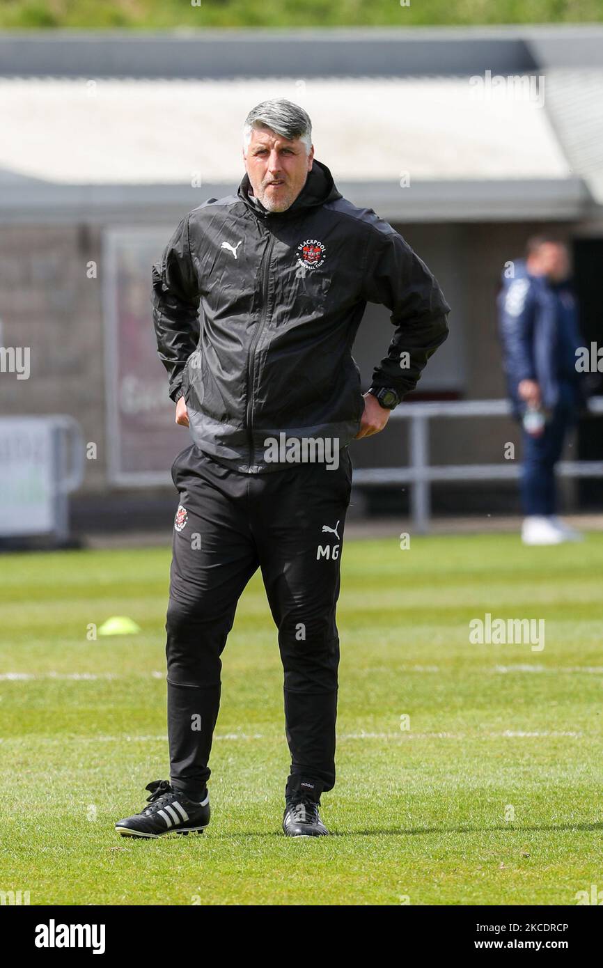 Neil Critchley, directeur de Blackpool, avant le match de la Sky Bet League One entre Northampton Town et Blackpool au PTS Academy Stadium, Northampton, le samedi 1st mai 2021. (Photo de John Cripps/MI News/NurPhoto) Banque D'Images