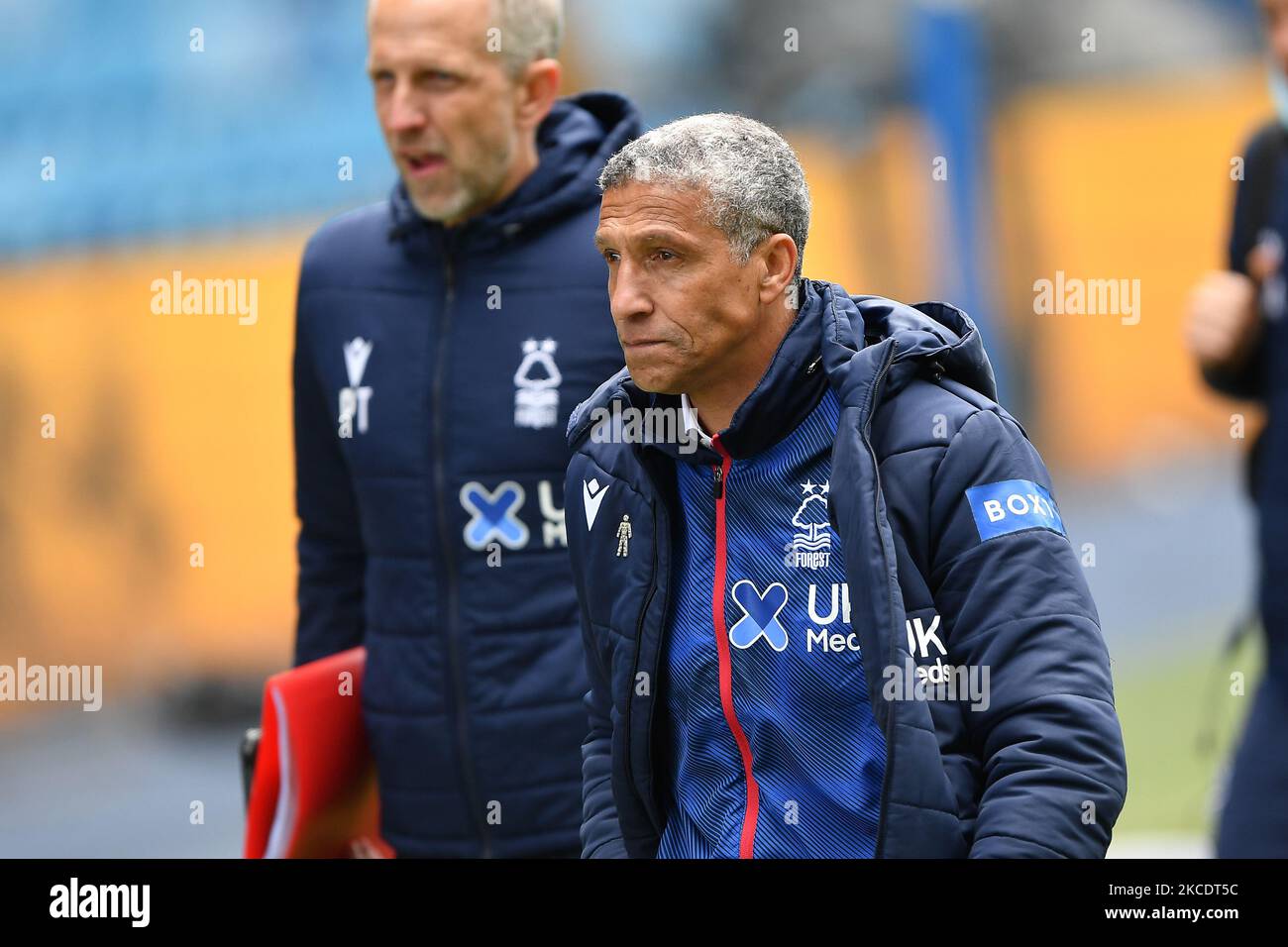 Chris Hughton, directeur de la forêt de Nottingham, lors du match de championnat Sky Bet entre Sheffield mercredi et Nottingham Forest à Hillsborough, Sheffield, le samedi 1st mai 2021. (Photo de Jon Hobley/MI News/NurPhoto) Banque D'Images