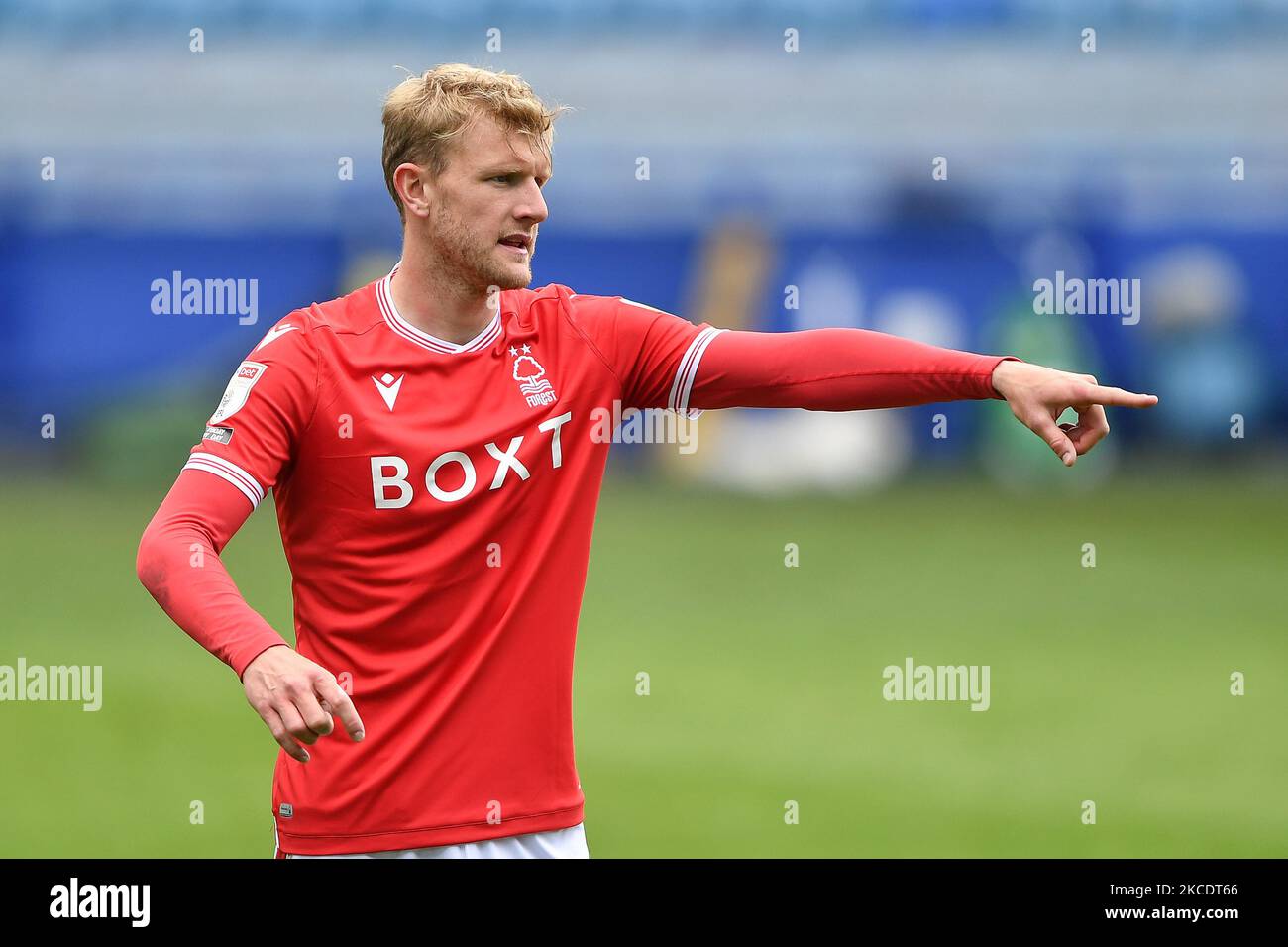 Joe Worrall (4) de Nottingham Forest Gestures lors du match de championnat Sky Bet entre Sheffield mercredi et Nottingham Forest à Hillsborough, Sheffield, le samedi 1st mai 2021. (Photo de Jon Hobley/MI News/NurPhoto) Banque D'Images