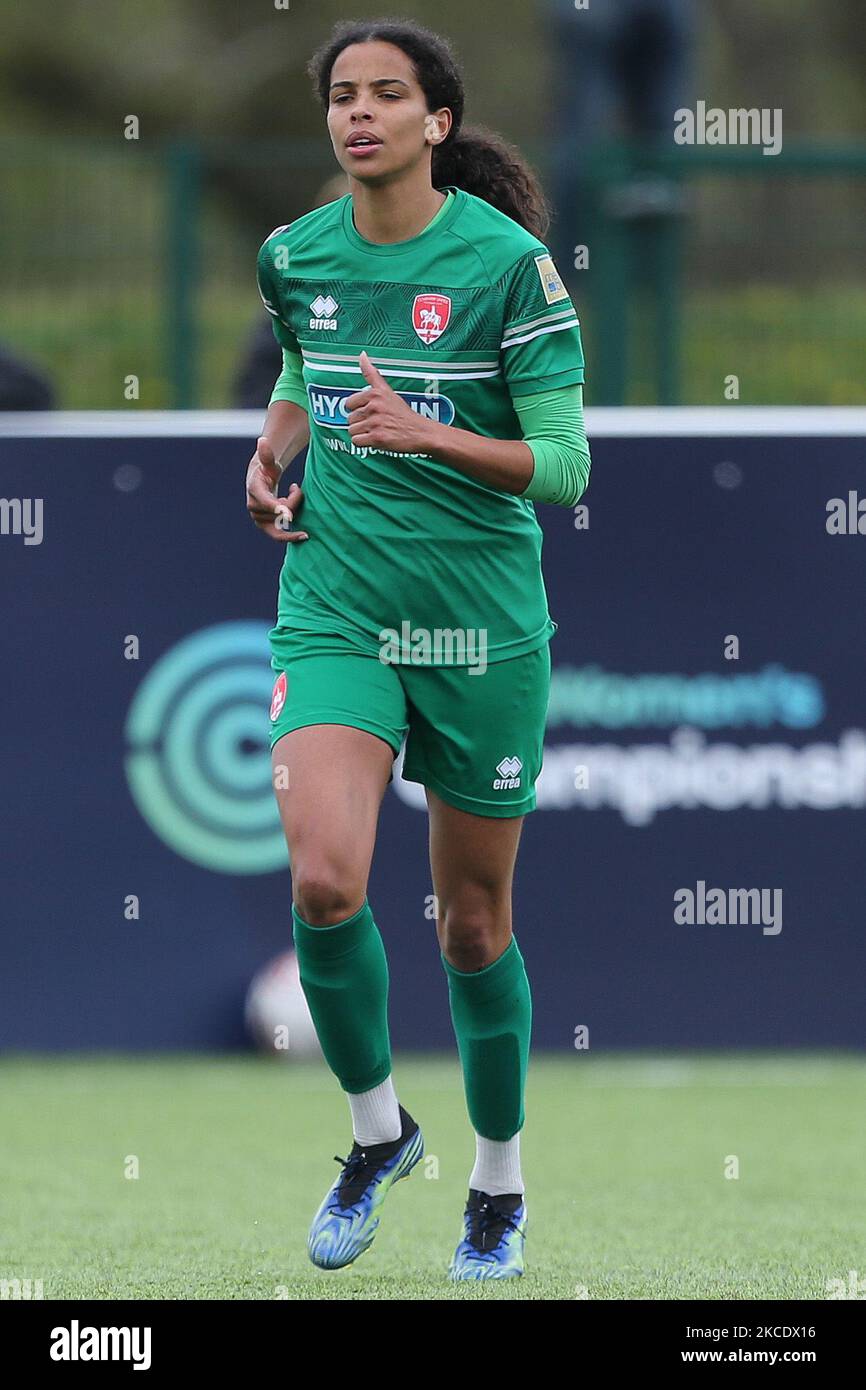 Destiney TOUSSAINT de Coventry United lors du match de championnat féminin FA entre Durham Women FC et Coventry United au château de Maiden, Durham City, Angleterre, le 2nd mai 2021. (Photo de Mark Fletcher/MI News/NurPhoto) Banque D'Images