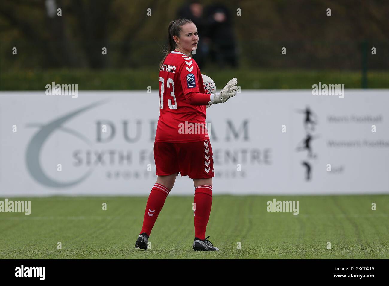 Megan BORTHWICK de Durham Women lors du match de championnat féminin de la FA entre Durham Women FC et Coventry se sont Unis au château de Maiden, à Durham City, en Angleterre, le 2nd mai 2021. (Photo de Mark Fletcher/MI News/NurPhoto) Banque D'Images