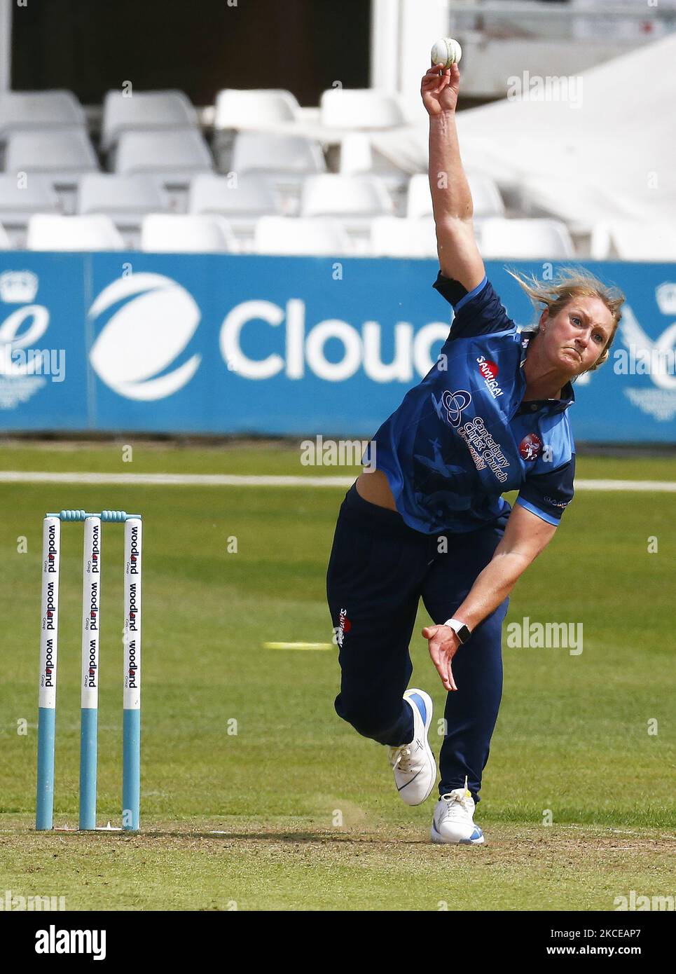 Hannah Jelfs de Kent Women durant le groupe South East du comté de Womens T20 entre le CCC d'Essex et le CCC de Kent au terrain de Cloudfm County Women Chelmsford, le 09th mai 2021 (photo d'action Foto Sport/NurPhoto) Banque D'Images