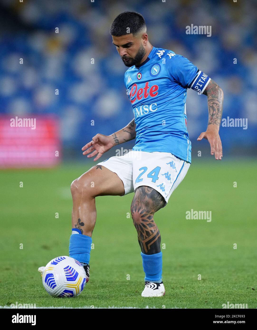 Lorenzo Insigne, pendant la série Un match entre SSC Napoli et Hellas Verona au Stadio Diego Armando Maradona, Naples, Italie, le 23 mai 2021. (Photo de Giuseppe Maffia/NurPhoto) Banque D'Images