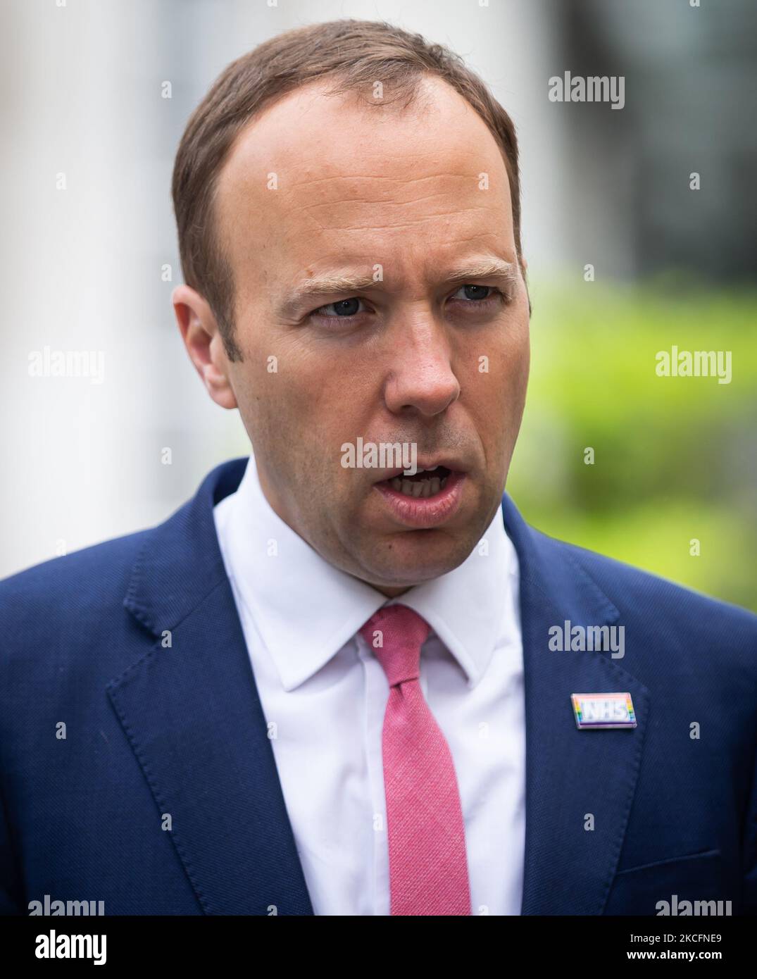 Matt Hancock arrive à Broadcasting House, Londres avant son apparition au Andrew Marr Show le dimanche 6th juin 2021. (Photo de Tejas Sandhu/MI News/NurPhoto) Banque D'Images