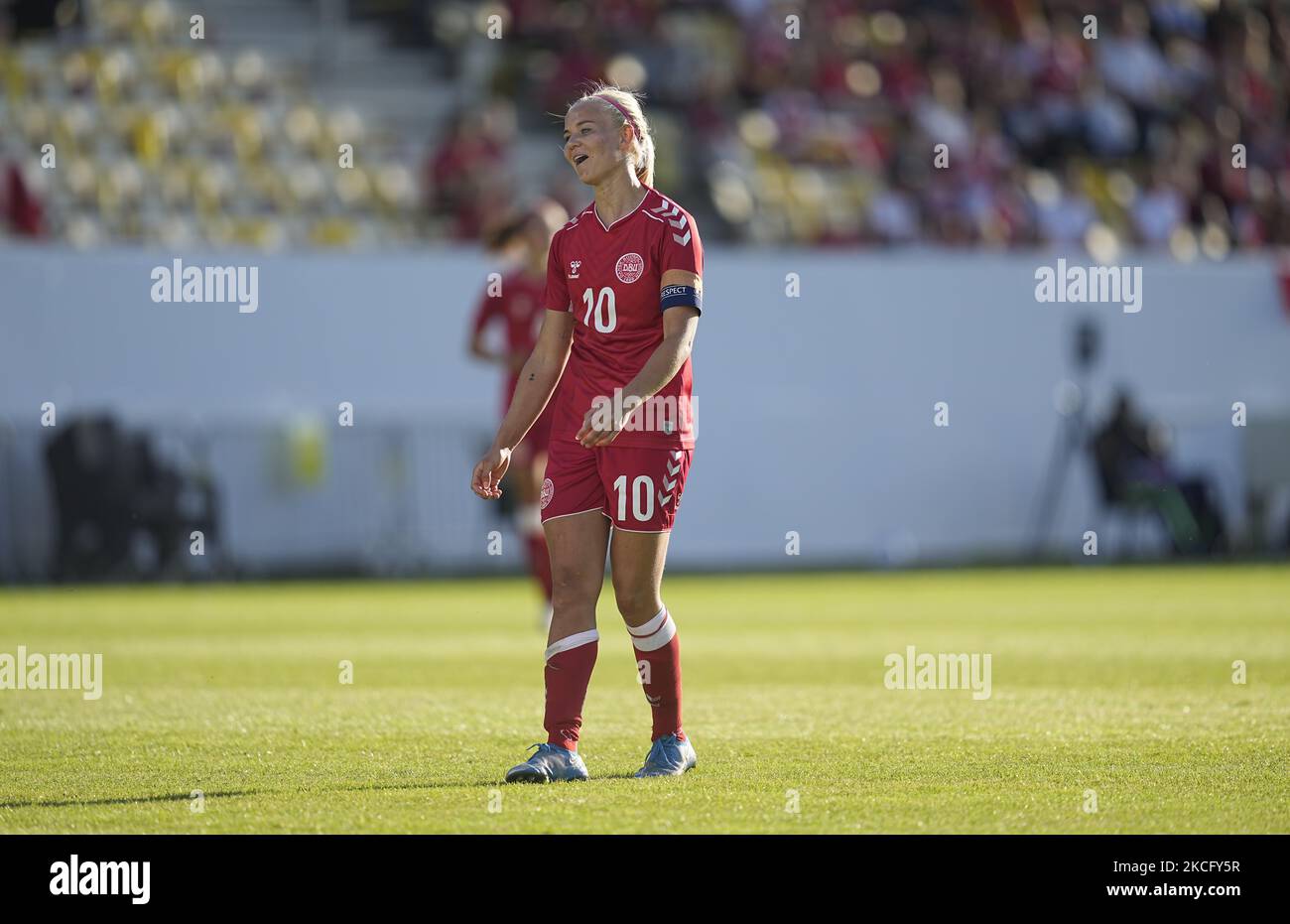 La Pernille du Danemark encore plus dure lors du match amical entre le Danemark et l’Australie au stade Horsens, à Horsens, au Danemark, sur 10 juin 2021. (Photo par Ulrik Pedersen/NurPhoto) Banque D'Images