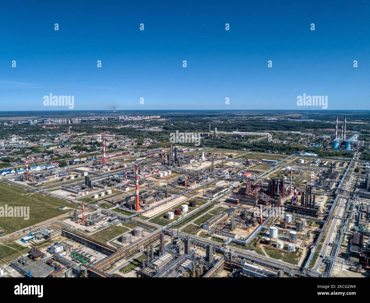 Réservoirs de stockage industriels pétrochimiques et d'usines de raffinage Banque D'Images