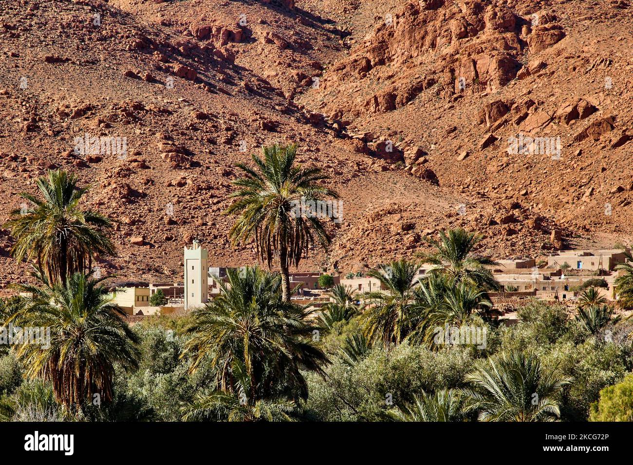 Village d'ait Ohtman dans les montagnes du Haut Atlas au Maroc, Afrique. (Photo de Creative Touch Imaging Ltd./NurPhoto) Banque D'Images